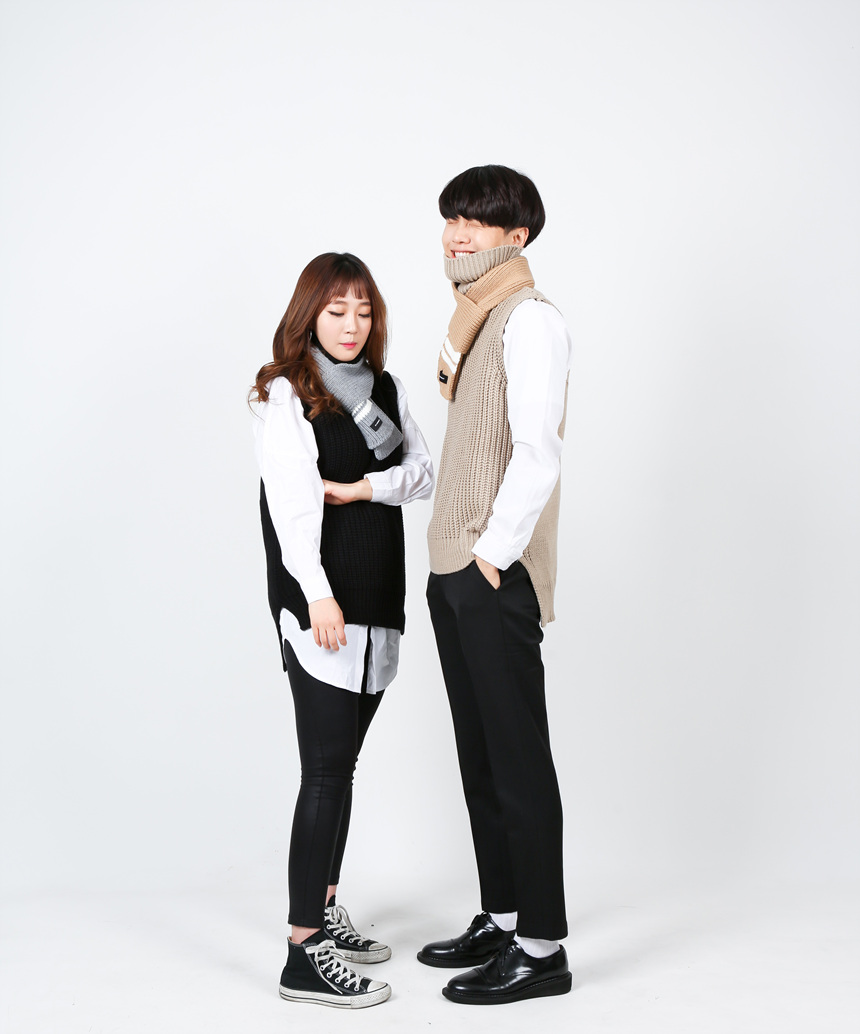 Men's muffler scarves Women's petite knit co