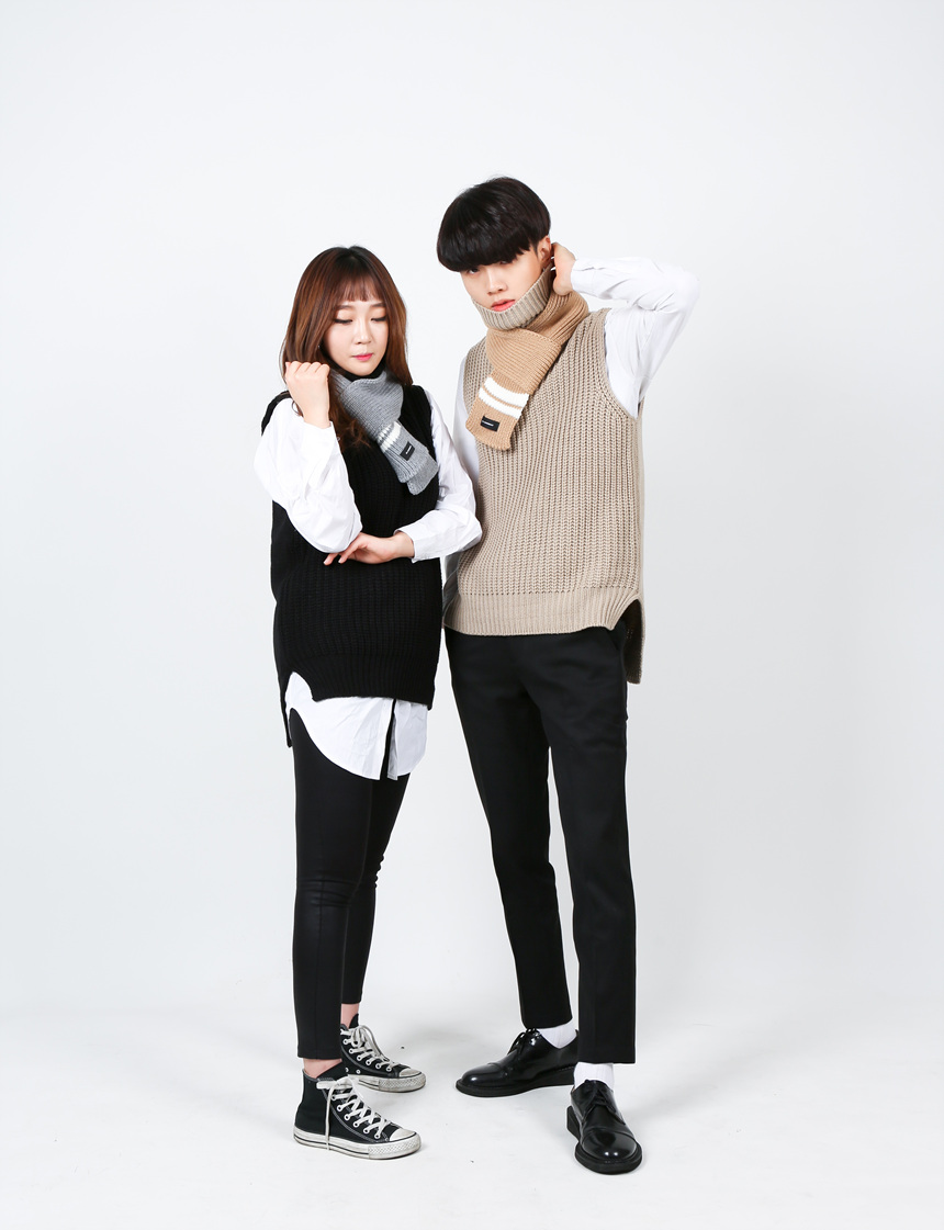 Men's muffler scarves Women's petite knit co