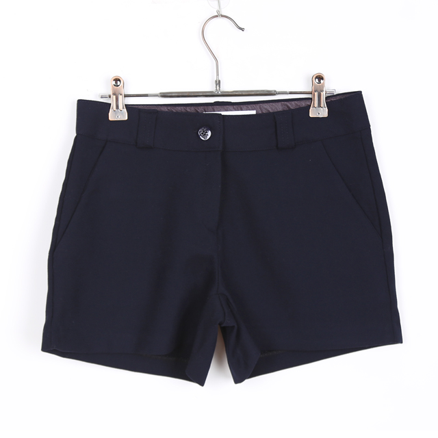 Women Short Pants Herringbone check wool short 3 p