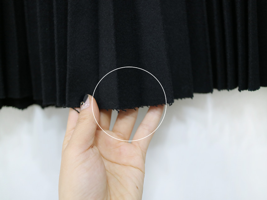 Colored woolen pleats Long skirt Winter banding Pl