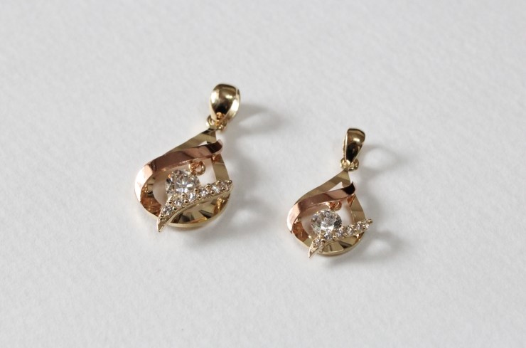 14K 18K Wave Water Drop Necklace 14k Women 14k Cha