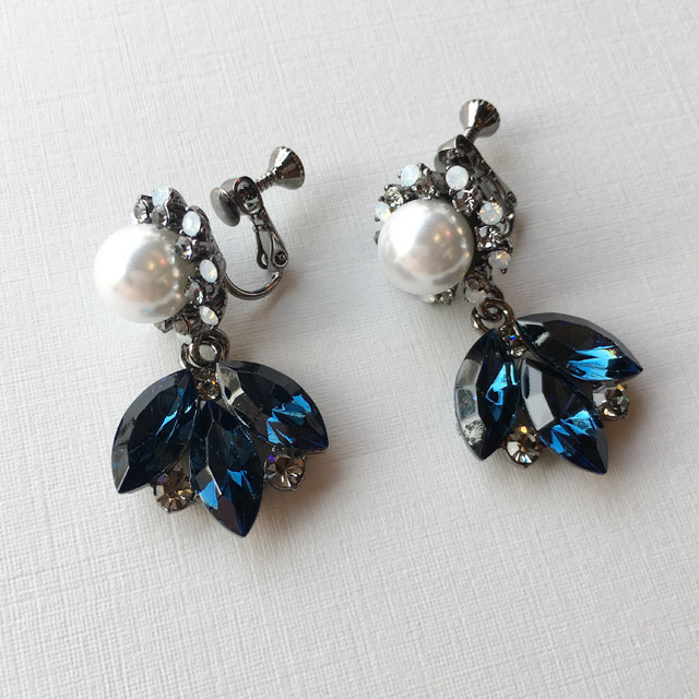 Blue Flower Earring Earring Possible Unique Antiqu