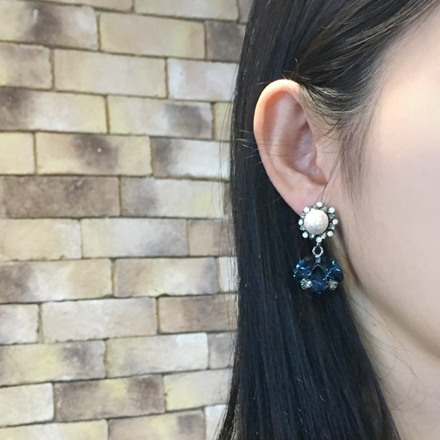 Blue Flower Earring Earring Possible Unique Antiqu