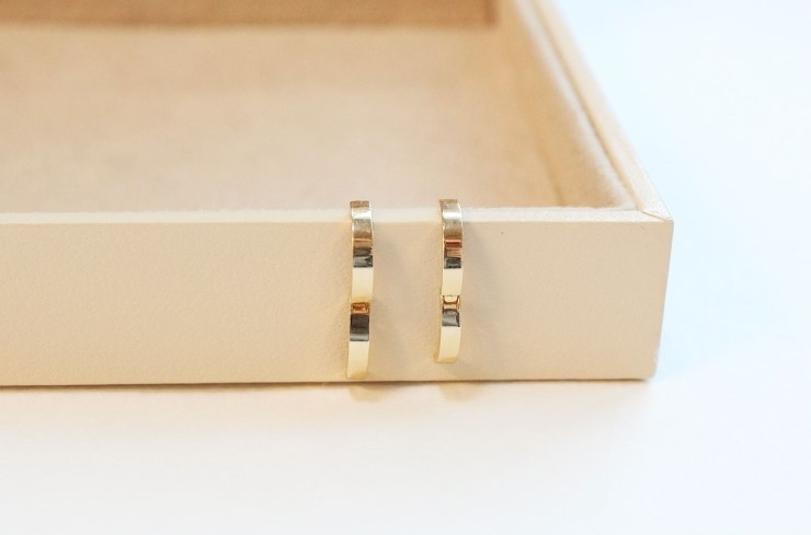 14K 18K mini ring earrings 14k one touch 14k gold 