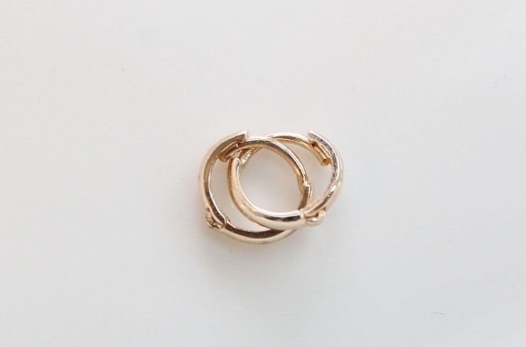 14K 18K mini ring earrings 14k one touch 14k gold 