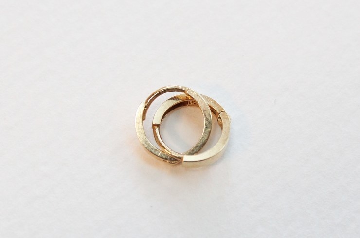 14K 18K mini ring earrings 14k one touch 14k gold 