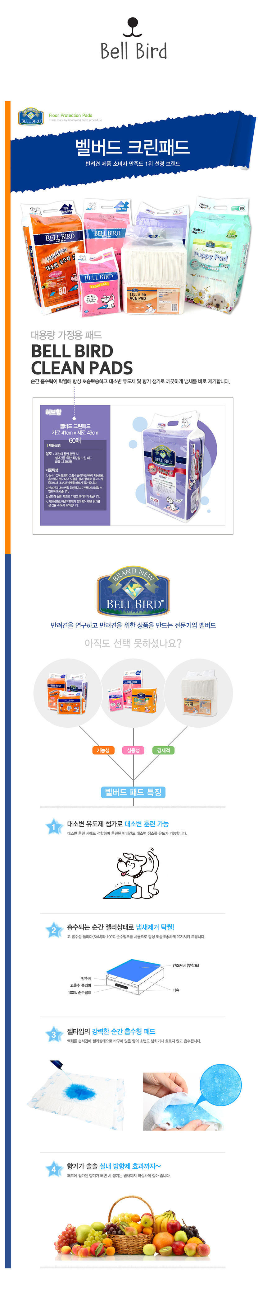 Bellevue Clean Pad Herbal 60-piece dog breasts dog