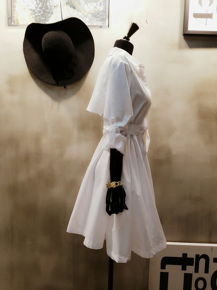 New A-Line Shirt Dress One-Piece Striped Black Nav