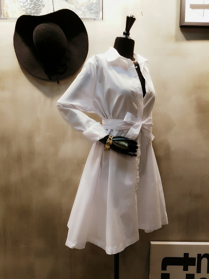 New A-Line Shirt Dress One-Piece Striped Black Nav