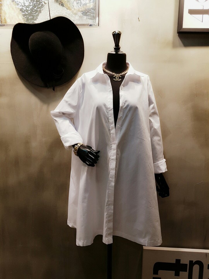 New A-Line Shirt Dress One-Piece Striped Black Nav