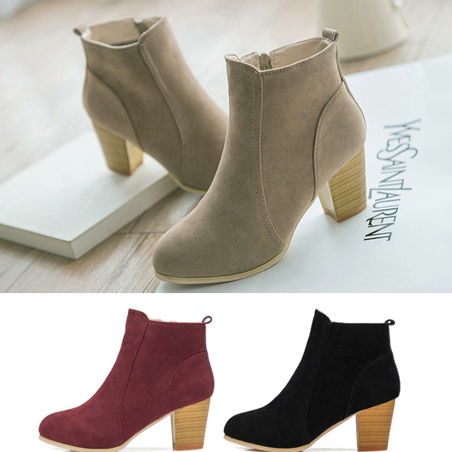 Suede Tongue High Level Angle Boots Women's Ank