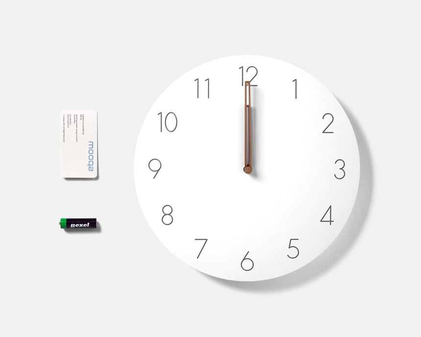 White wall interior design silent wall clock with 