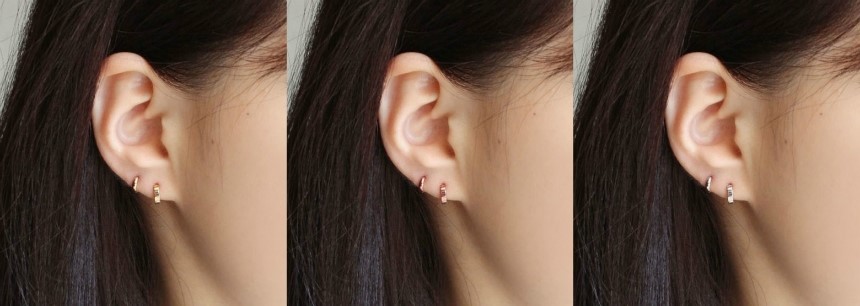 14K 18K mini ring earrings 14k one touch 14k gold 