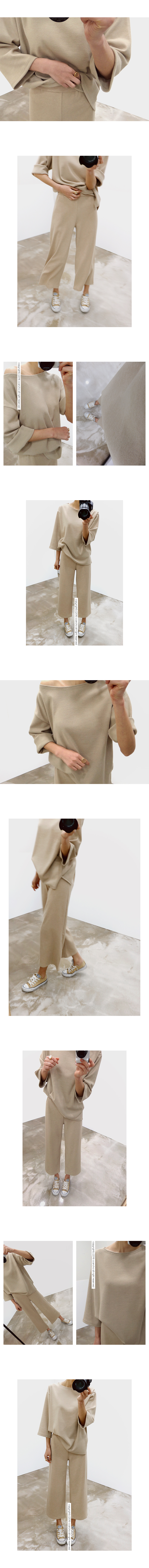 Charronite wide pants set 4color pink gray black b