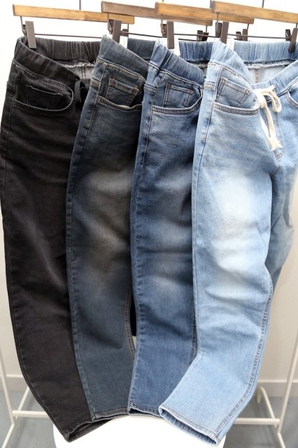 Korea Jeans Pants 4 Season Span Bending Wash Denim