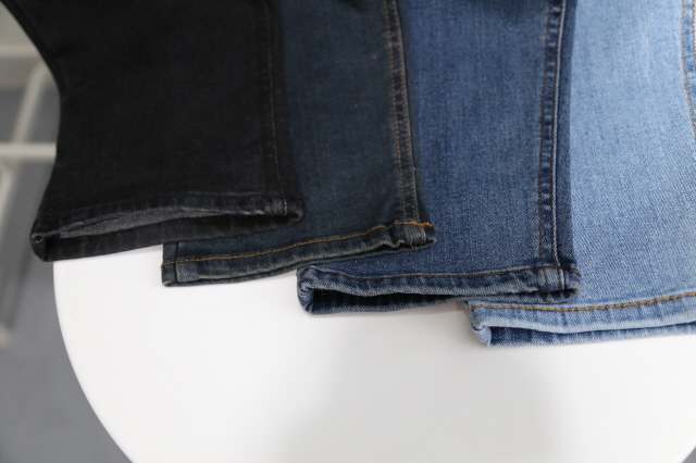 Korea Jeans Pants 4 Season Span Bending Wash Denim