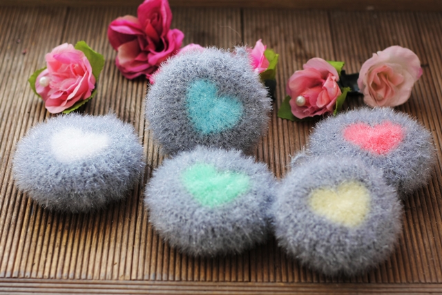 Scrubber Dish Washing Baby Heart Breadcrumbs Set 5