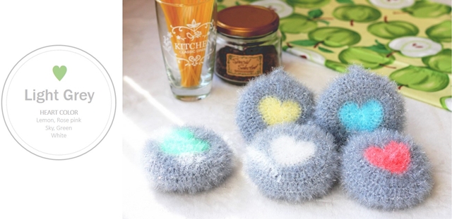 Scrubber Dish Washing Baby Heart Breadcrumbs Set 5