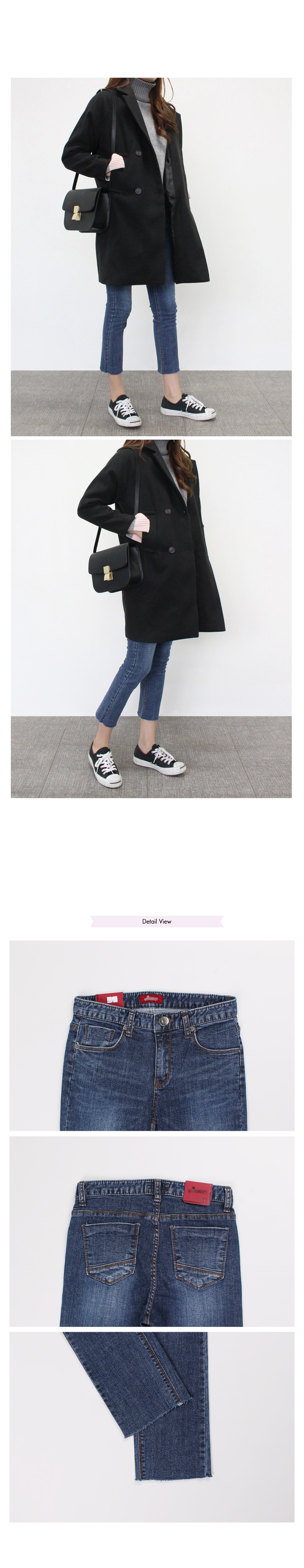 Women Jeans Pants Slim Fit Date Hem Cutting Span 9