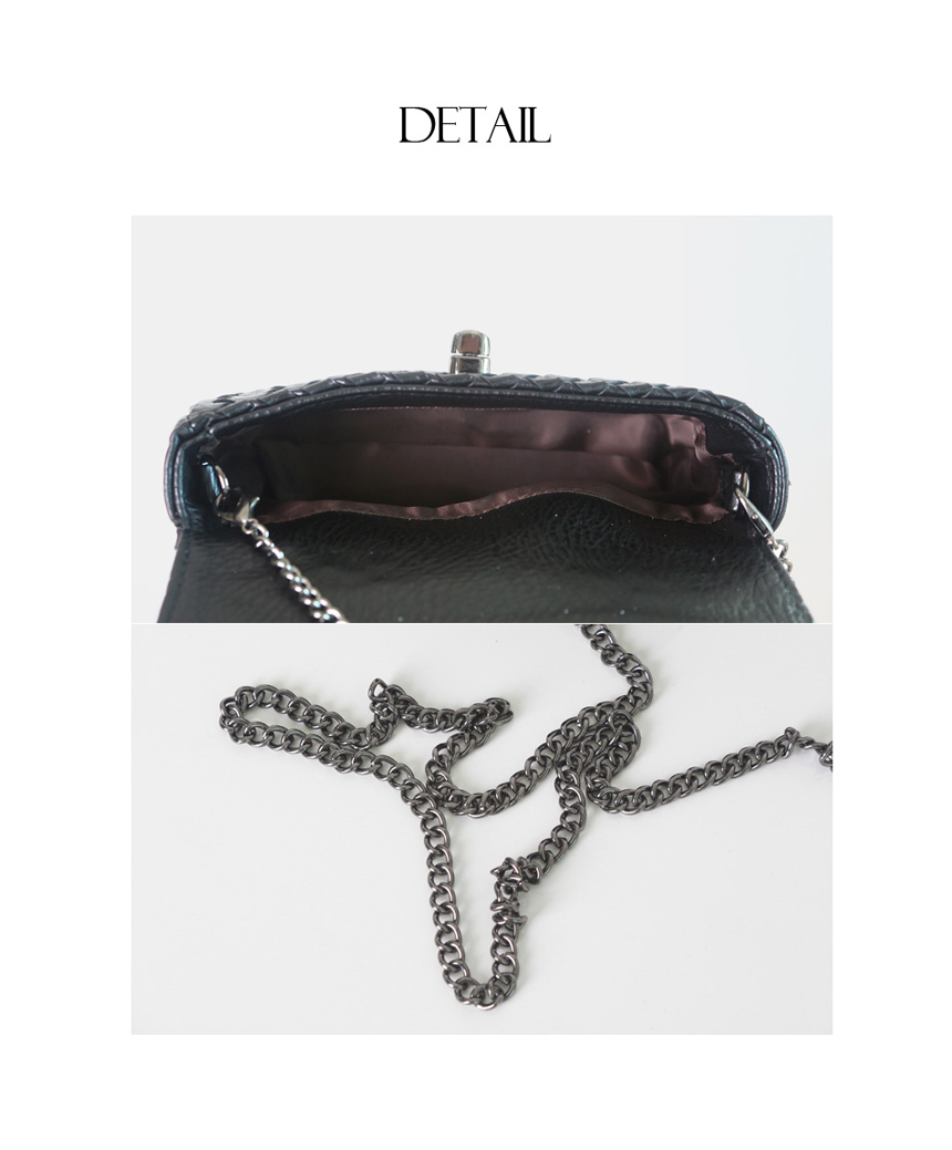 New mesh chain Round buckle mini bag 3color Cross 