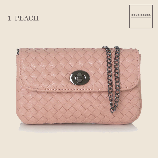 New mesh chain Round buckle mini bag 3color Cross 