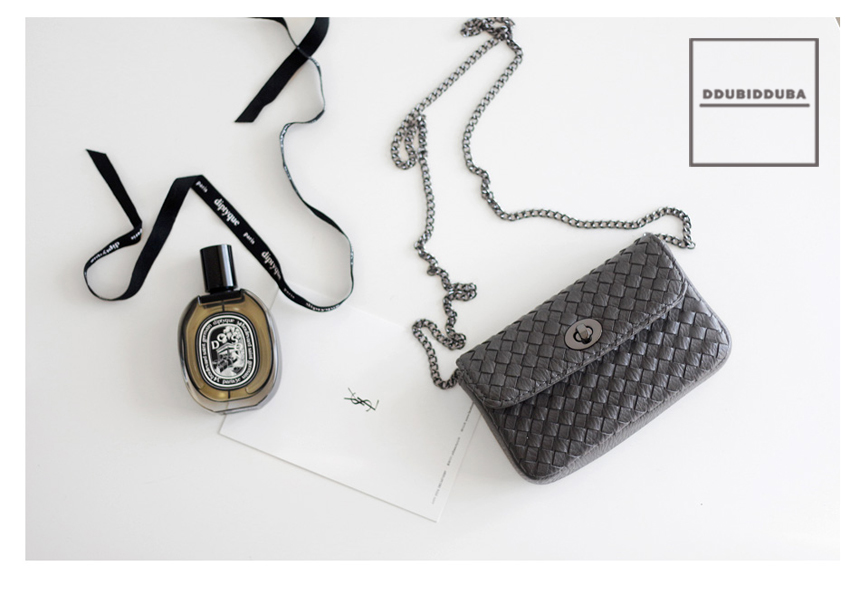 New mesh chain Round buckle mini bag 3color Cross 