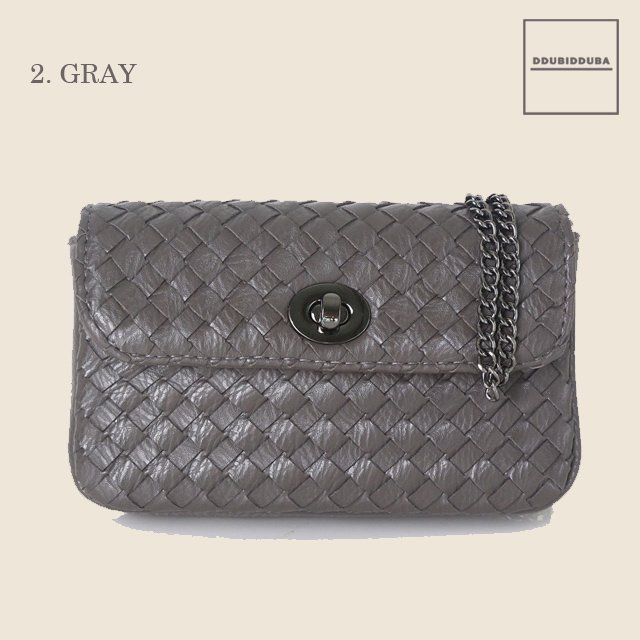 New mesh chain Round buckle mini bag 3color Cross 