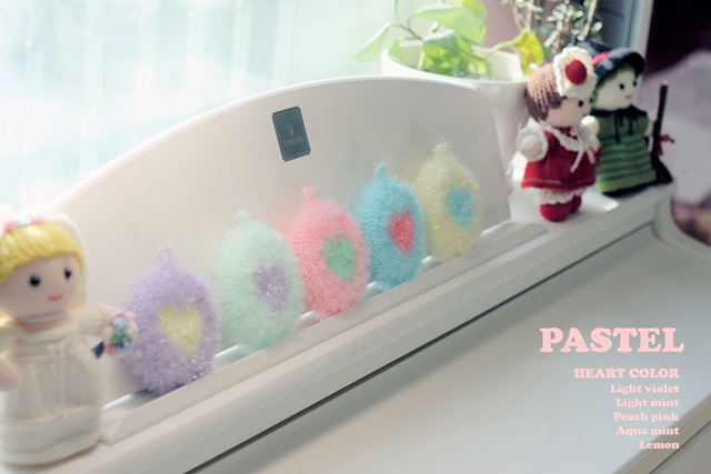 Scrubber Dish Washing Baby Heart Breadcrumbs Set 5