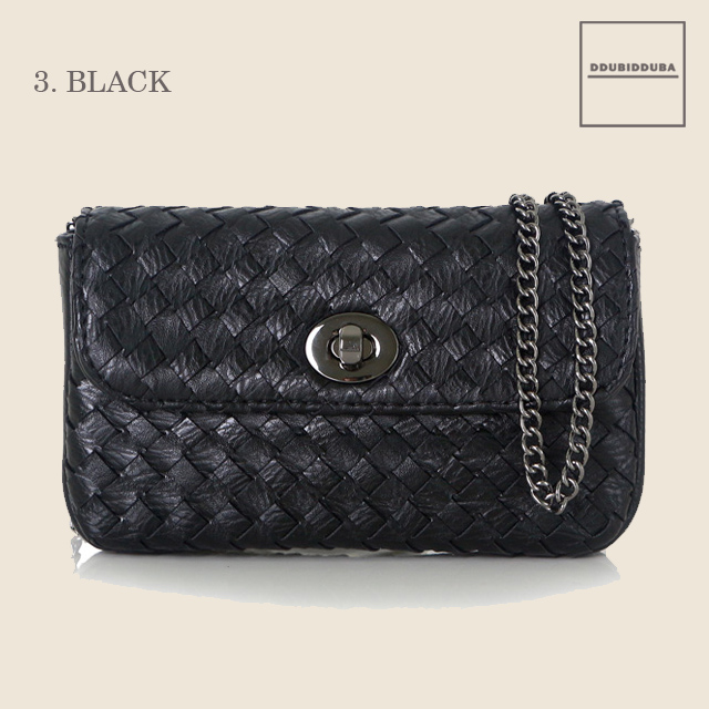 New mesh chain Round buckle mini bag 3color Cross 