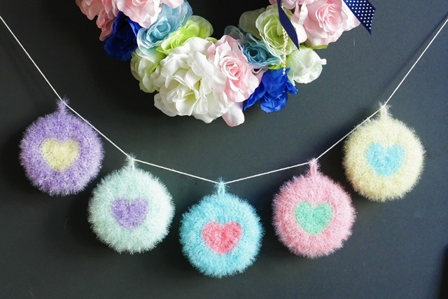 Scrubber Dish Washing Baby Heart Breadcrumbs Set 5