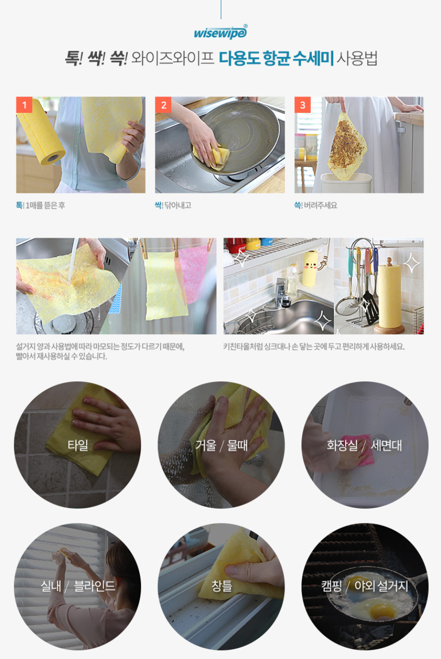 Scrubber Dish Washing Disposable Wet Wipes + Cloth