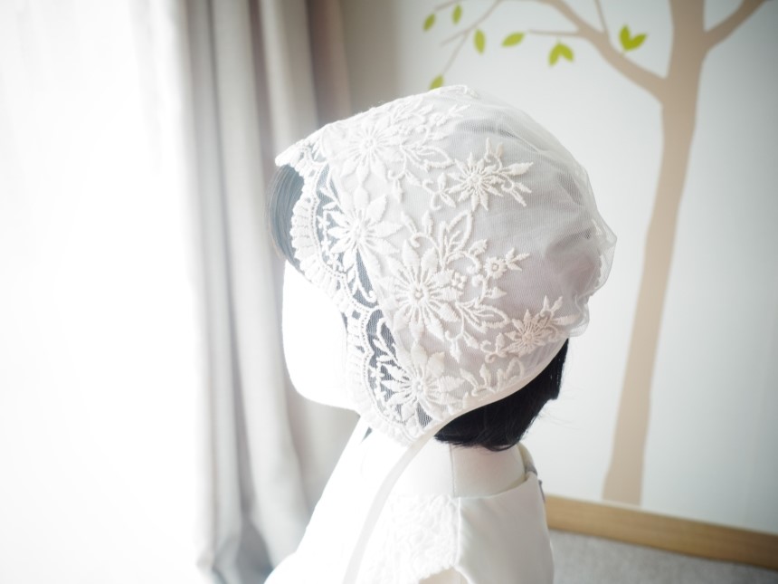 Baby Return Bonnet Lace Bonnet Embroidery Hat Sun 