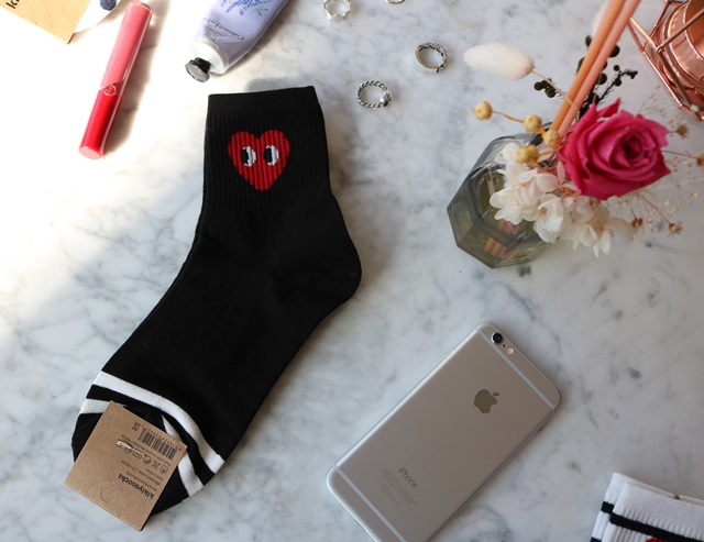NEW SOCKS COLLECTION Daily Cotton Heart Socks 3col