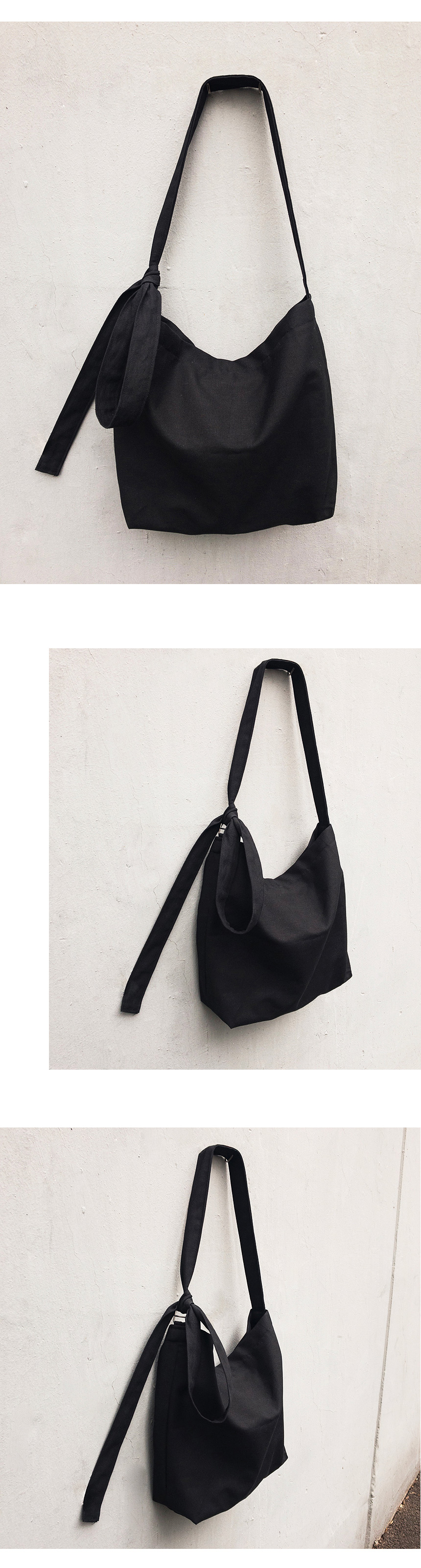 Canvas Ribbon Eco Bags Cross Shoulder Bag College 