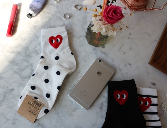 NEW SOCKS COLLECTION Daily Cotton Heart Socks 3col