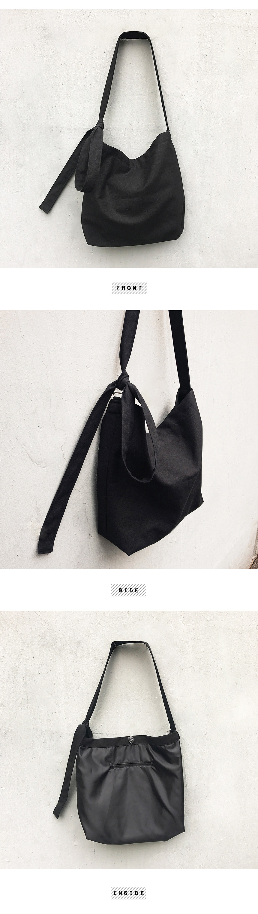 Canvas Ribbon Eco Bags Cross Shoulder Bag College 