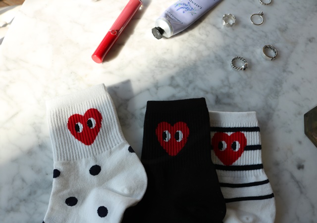 NEW SOCKS COLLECTION Daily Cotton Heart Socks 3col