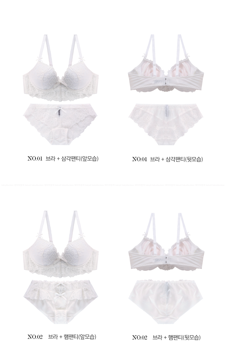 White Lace Triangle Panties Wedding Underwear Ribb