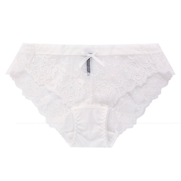 White Lace Triangle Panties Wedding Underwear Ribb