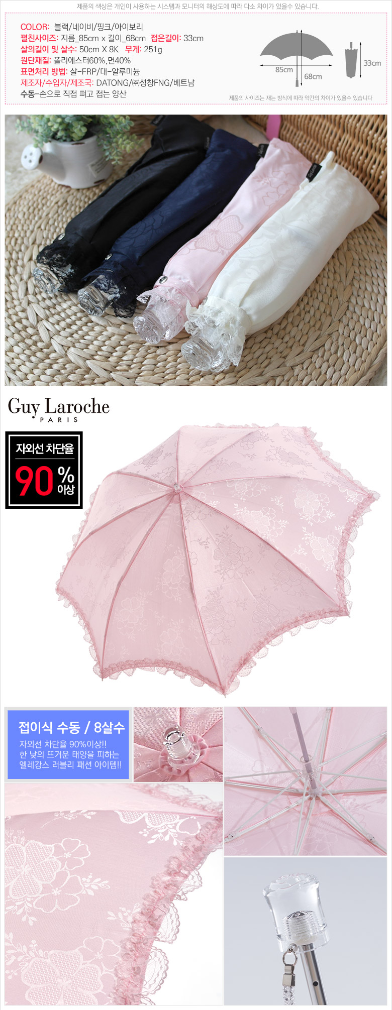 Mini Umbrella Kuraroshu curved wrinkle lace Mass p