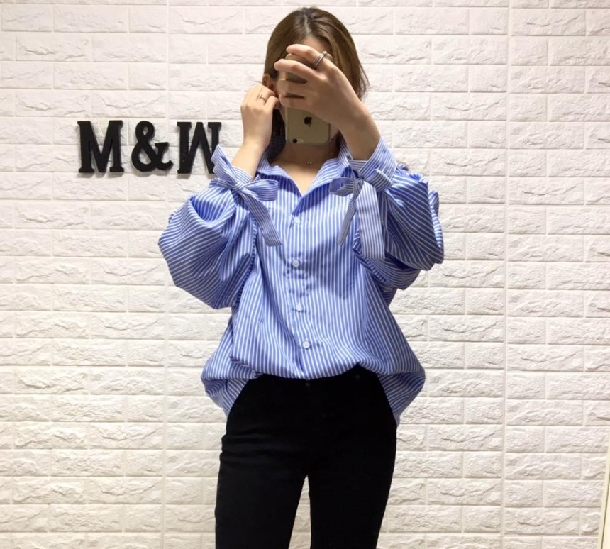 NEW FASHION LADY GIRL Blouse Girl Fall Sleeve Ribb