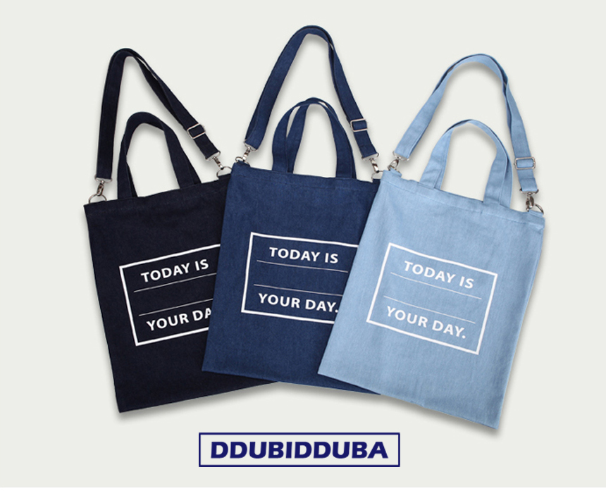 Denim Eco Bag 3color Cross-to-Way Unisex Lightweig