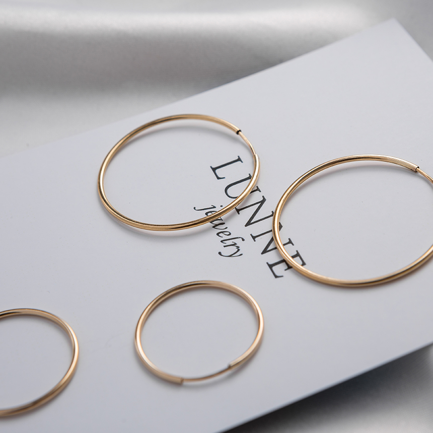 Rune Hoop Earrings 14k Ring 14k Simple 14k Basic 1