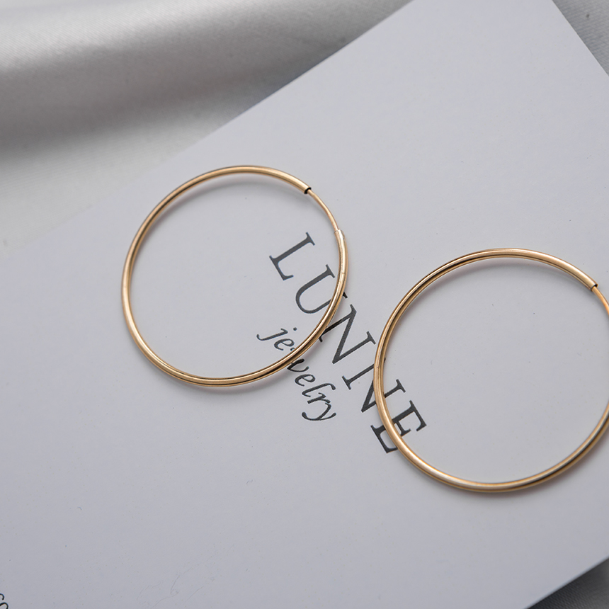 Rune Hoop Earrings 14k Ring 14k Simple 14k Basic 1