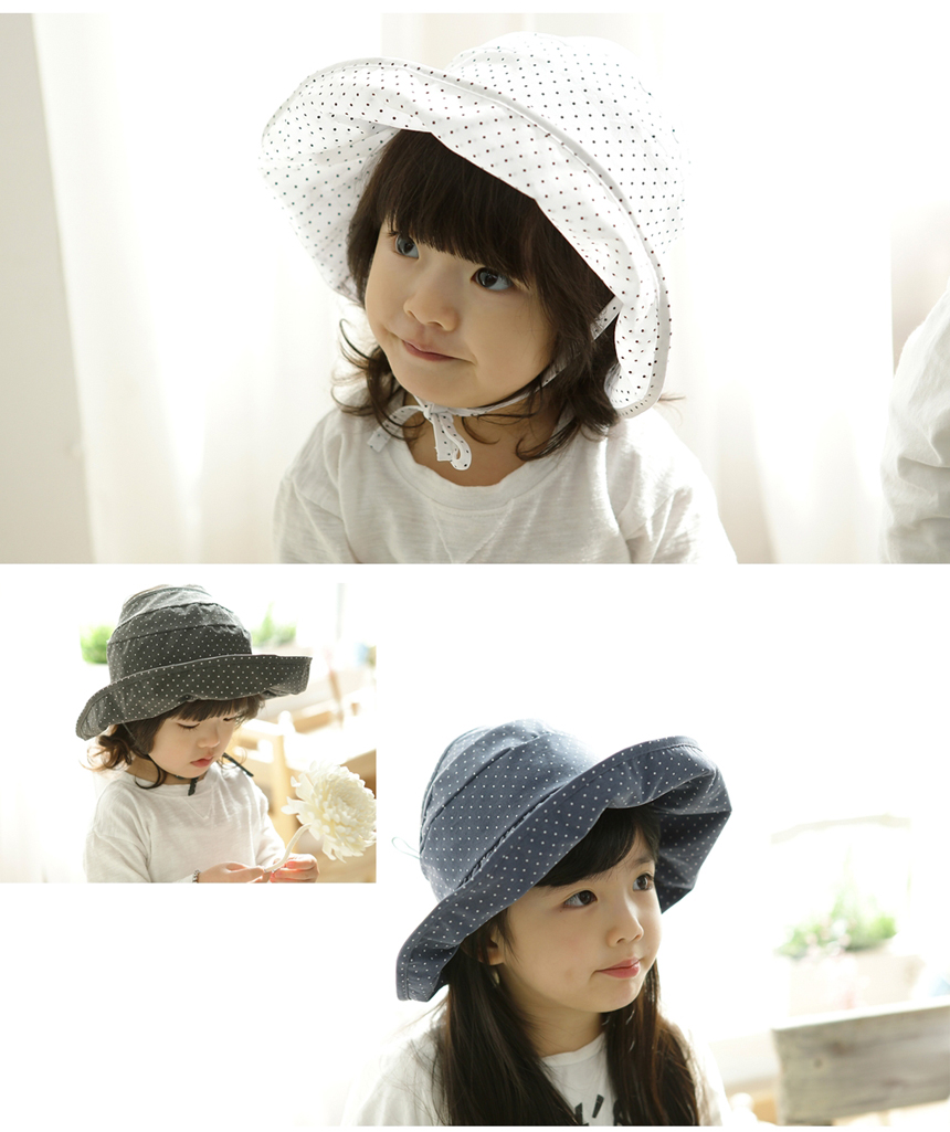 Mother's Day Couple Sun Cap _ Mini Dot Wrinkle 