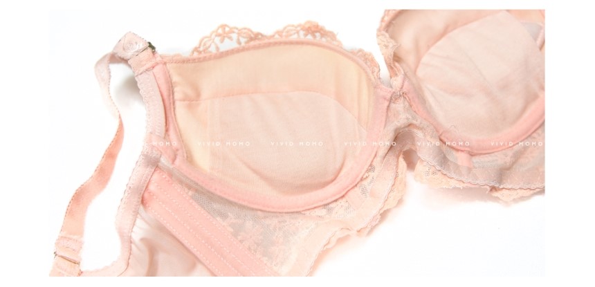 Full Cup 3.5CM Built-in Pad Flower Embroidery Mong