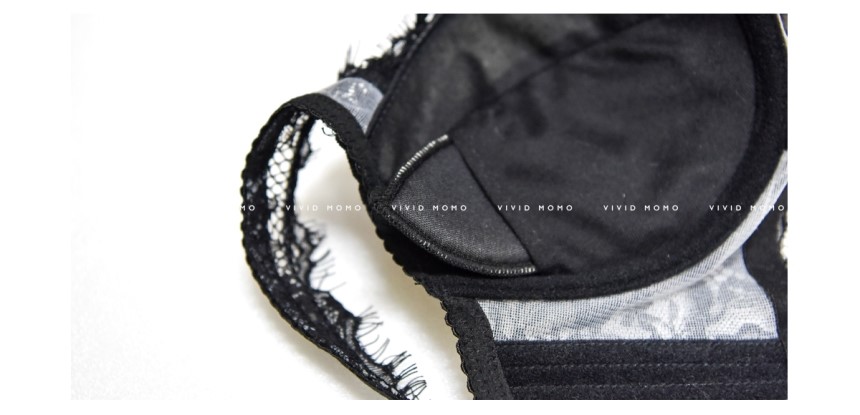 3CM full cup volume up lace low center bra pantie 