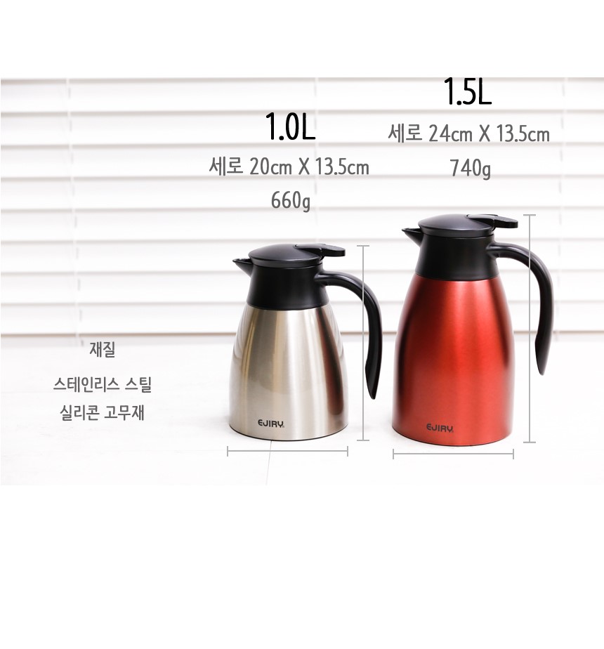 1L 1.5L silver red stainless steel kettle with a c