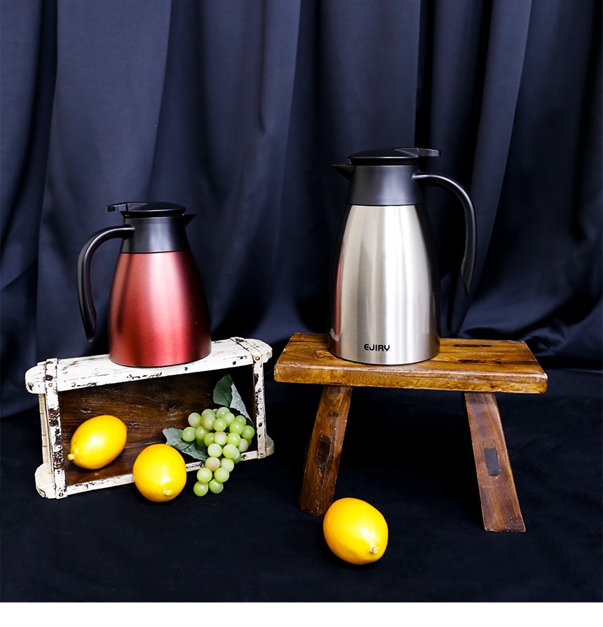 1L 1.5L silver red stainless steel kettle with a c