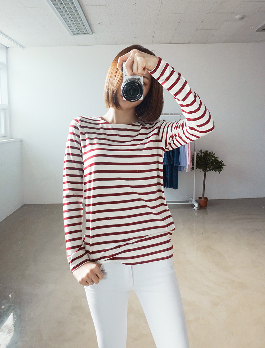Basic Striped T-shirt 4 Color Petit Girl Tigari T-